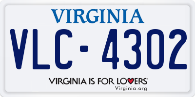 VA license plate VLC4302