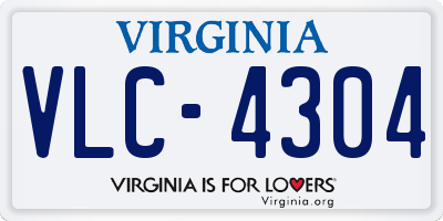 VA license plate VLC4304