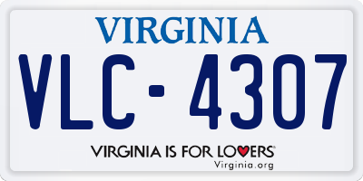 VA license plate VLC4307