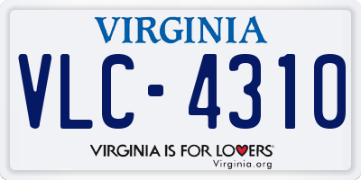 VA license plate VLC4310