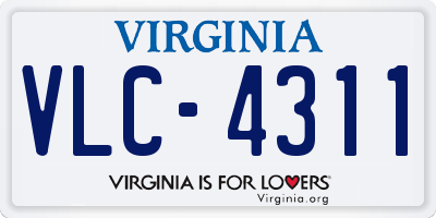 VA license plate VLC4311