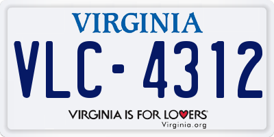 VA license plate VLC4312