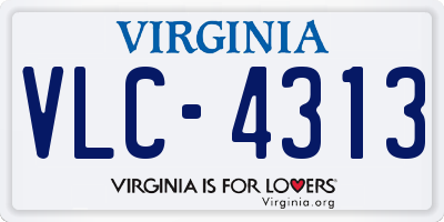 VA license plate VLC4313