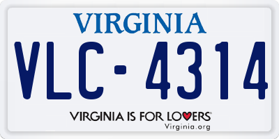 VA license plate VLC4314