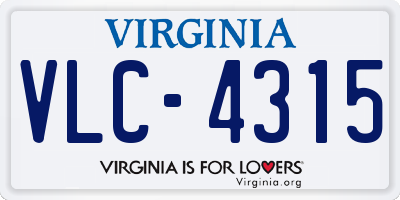 VA license plate VLC4315