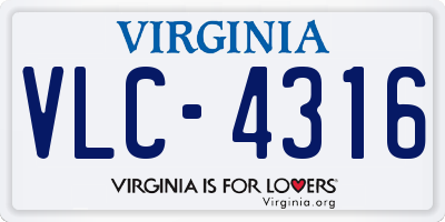 VA license plate VLC4316