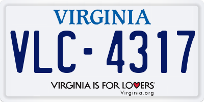 VA license plate VLC4317