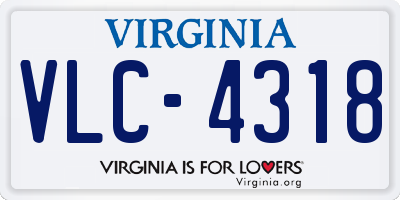 VA license plate VLC4318
