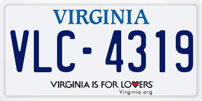 VA license plate VLC4319