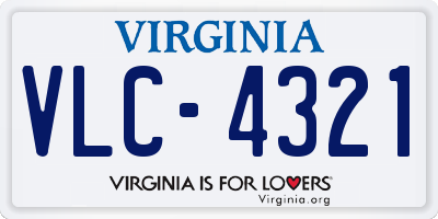 VA license plate VLC4321