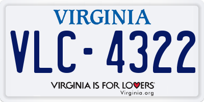 VA license plate VLC4322