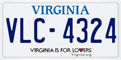 VA license plate VLC4324