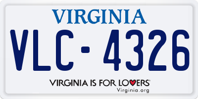 VA license plate VLC4326