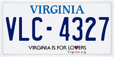 VA license plate VLC4327