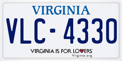 VA license plate VLC4330