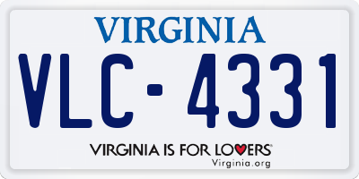 VA license plate VLC4331
