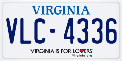 VA license plate VLC4336