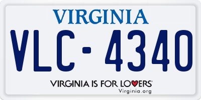 VA license plate VLC4340