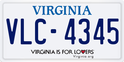 VA license plate VLC4345