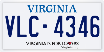 VA license plate VLC4346