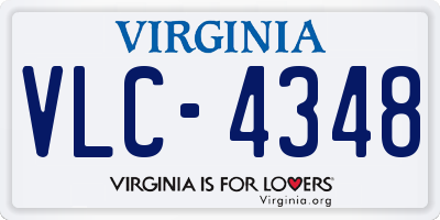 VA license plate VLC4348