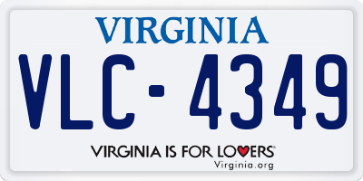 VA license plate VLC4349