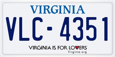 VA license plate VLC4351