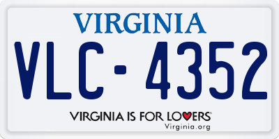 VA license plate VLC4352