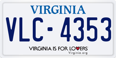 VA license plate VLC4353