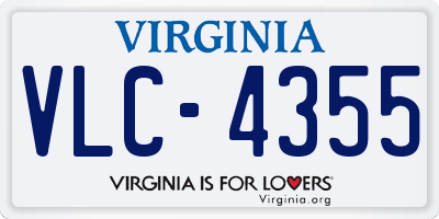 VA license plate VLC4355