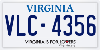 VA license plate VLC4356
