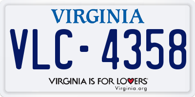 VA license plate VLC4358