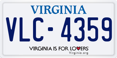 VA license plate VLC4359