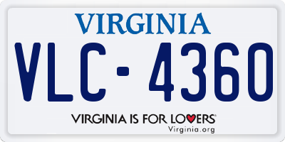 VA license plate VLC4360