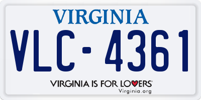VA license plate VLC4361
