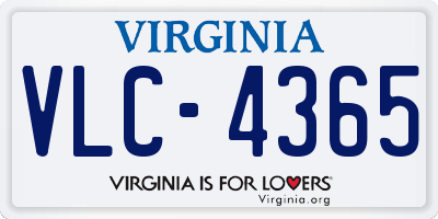 VA license plate VLC4365