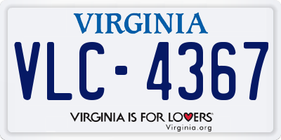 VA license plate VLC4367