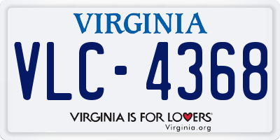 VA license plate VLC4368