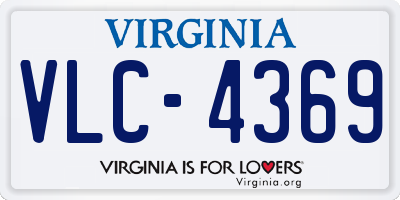 VA license plate VLC4369