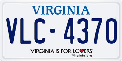 VA license plate VLC4370