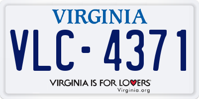VA license plate VLC4371