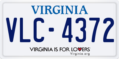 VA license plate VLC4372
