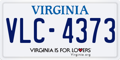 VA license plate VLC4373