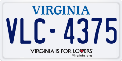 VA license plate VLC4375