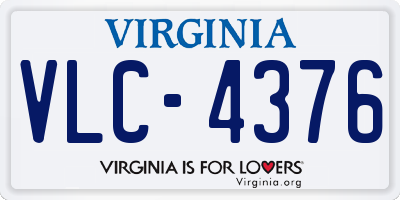VA license plate VLC4376
