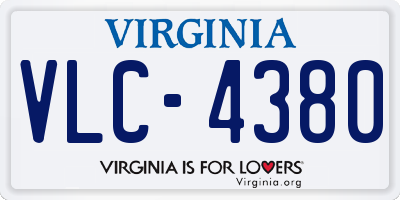 VA license plate VLC4380