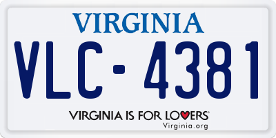 VA license plate VLC4381