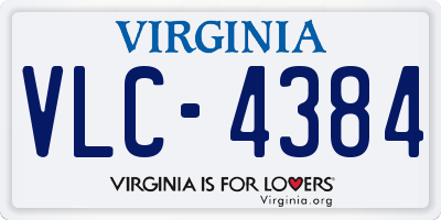 VA license plate VLC4384