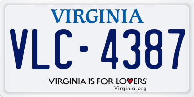 VA license plate VLC4387