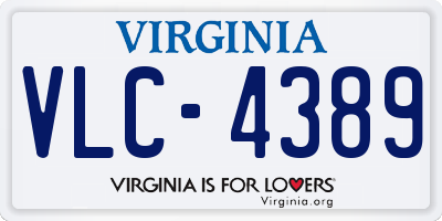 VA license plate VLC4389